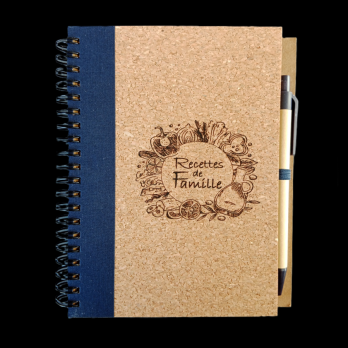 Cahier à spirale avec couverture en liège