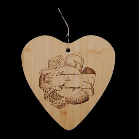 Planche à découper "Coeur" en BAMBOU