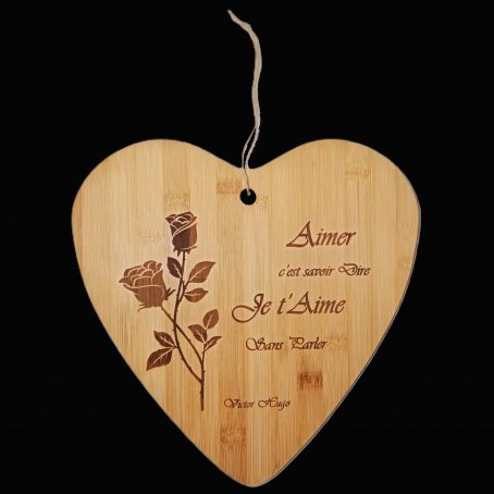 Planche à découper "Coeur" en BAMBOU